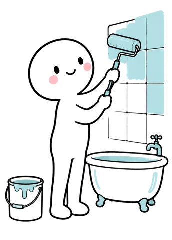 Yapay Zekâ Banyo Uzmanı el çizimi karakter