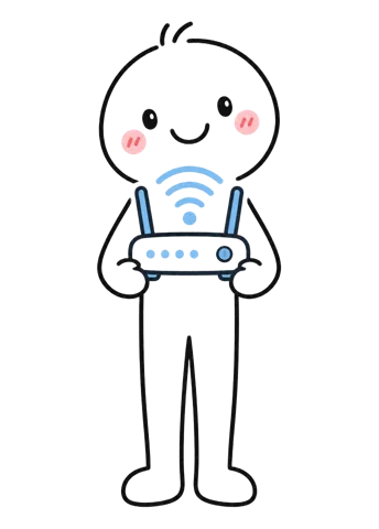 Yapay Zekâ İnternet ve modem Uzmanı el çizimi karakter